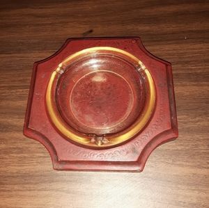 Vintage Carnival Glass Ashtray Set